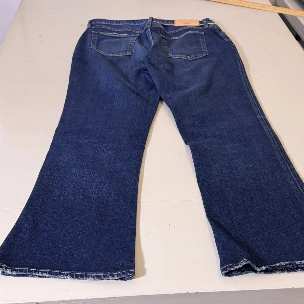 Moussy Vintage Glendora Flare Jeans 29 Dark Wash High Rise $350